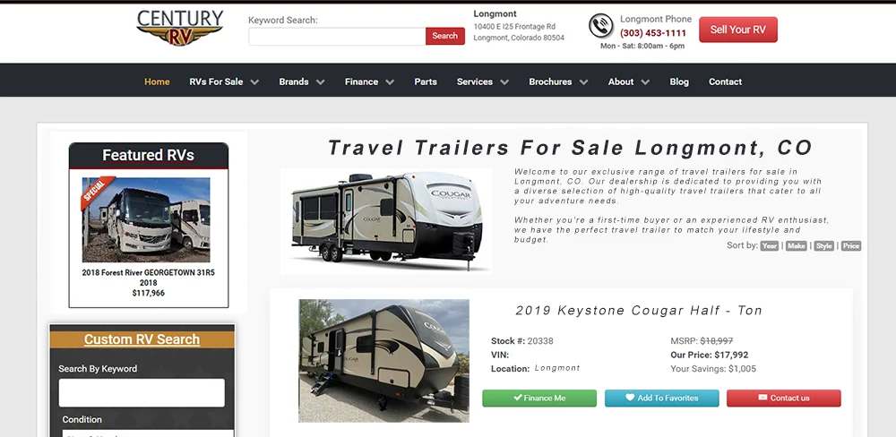 century rv list page