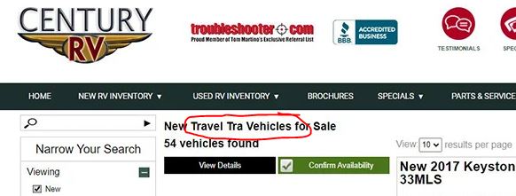 travel tra vehicles for sale